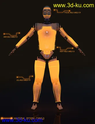 3D打印模型Holo Shield Geoshells for Genesis 8 and 8.1 Male and Life 2.0 Android的图片