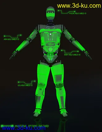 3D打印模型Holo Shield Geoshells for Genesis 8 and 8.1 Male and Life 2.0 Android的图片