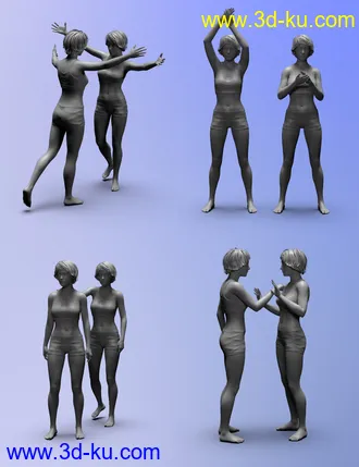 3D打印模型Human Interaction Poses for Genesis 8的图片