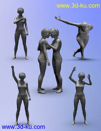 3D打印模型Human Interaction Poses for Genesis 8的图片