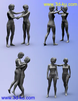 3D打印模型Human Interaction Poses for Genesis 8的图片