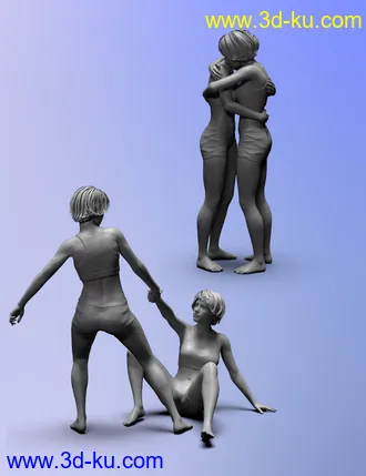 3D打印模型Human Interaction Poses for Genesis 8的图片