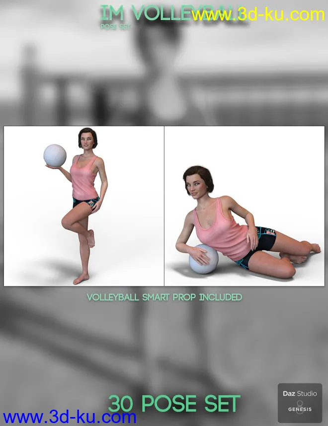 IM Volleyball Poses for Genesis 8 Female模型的图片3