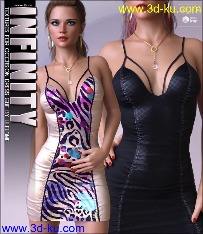Infinity Textures for dForce Occasion Dress G8F模型的图片1