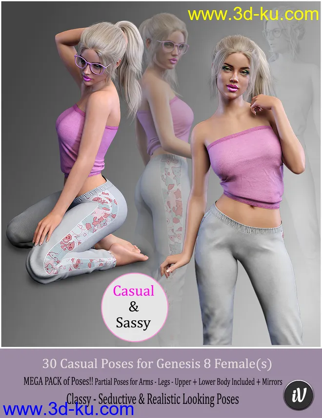 iV Casual Poses For Genesis 8 Female(s)模型的图片1