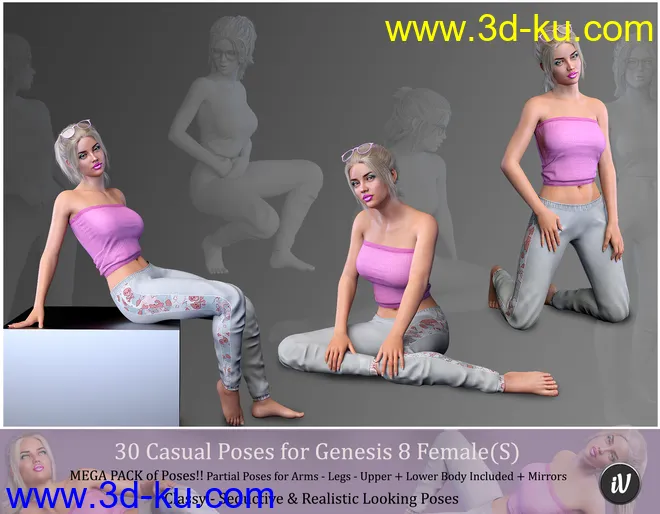 iV Casual Poses For Genesis 8 Female(s)模型的图片2