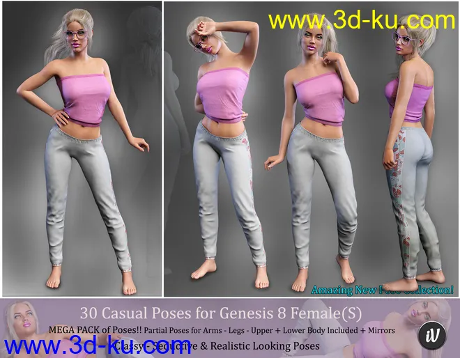 iV Casual Poses For Genesis 8 Female(s)模型的图片8