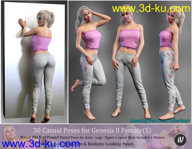 iV Casual Poses For Genesis 8 Female(s)模型的图片9