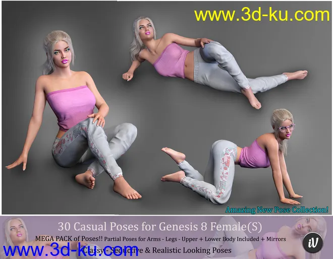 iV Casual Poses For Genesis 8 Female(s)模型的图片11