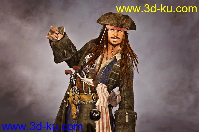 Jack Sparrow For Genesis 8 Male模型的图片1