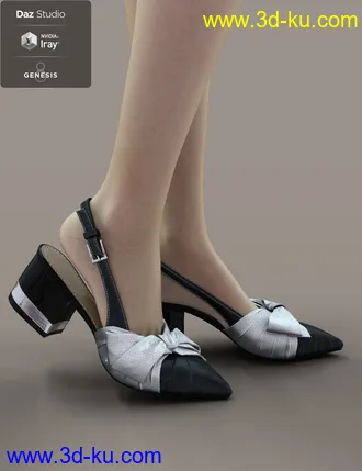 3D打印模型Jiwoo Sling Back Heels for Genesis 8 Female(s)的图片