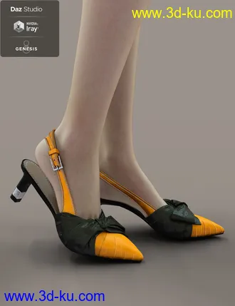 3D打印模型Jiwoo Sling Back Heels for Genesis 8 Female(s)的图片