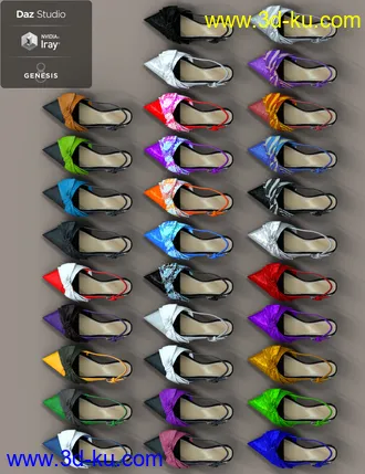 3D打印模型Jiwoo Sling Back Heels for Genesis 8 Female(s)的图片