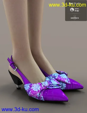 3D打印模型Jiwoo Sling Back Heels for Genesis 8 Female(s)的图片