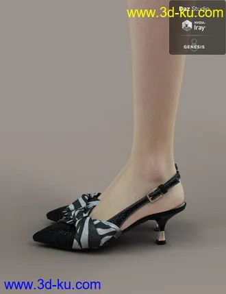 3D打印模型Jiwoo Sling Back Heels for Genesis 8 Female(s)的图片