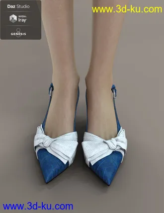 3D打印模型Jiwoo Sling Back Heels for Genesis 8 Female(s)的图片