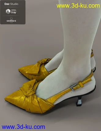3D打印模型Jiwoo Sling Back Heels for Genesis 8 Female(s)的图片