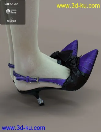 3D打印模型Jiwoo Sling Back Heels for Genesis 8 Female(s)的图片