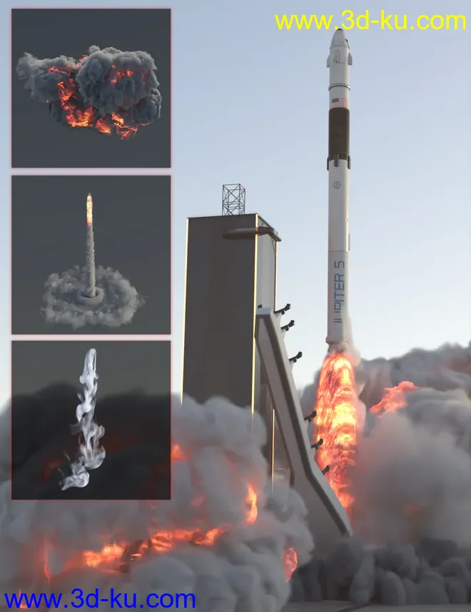 KA Rocket Launch VDB模型的图片1
