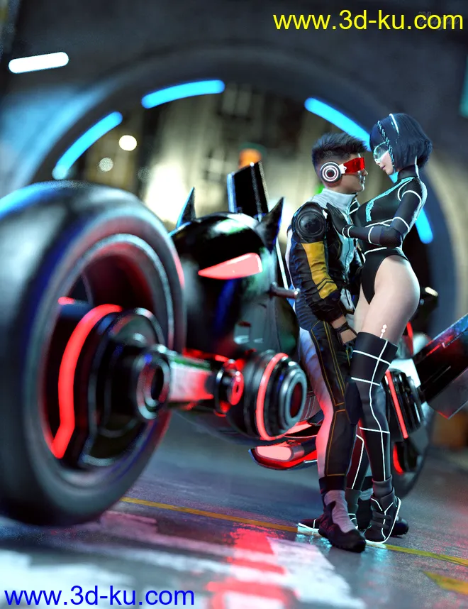 KAT-O Bike and Poses for Genesis 8模型的图片1