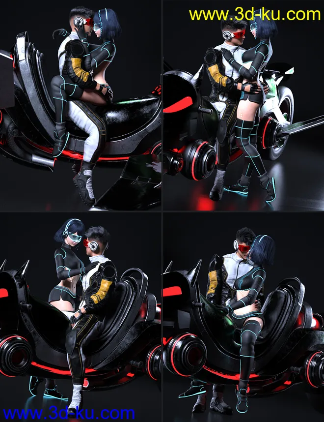 KAT-O Bike and Poses for Genesis 8模型的图片6