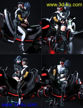 3D打印模型KAT-O Bike and Poses for Genesis 8的图片
