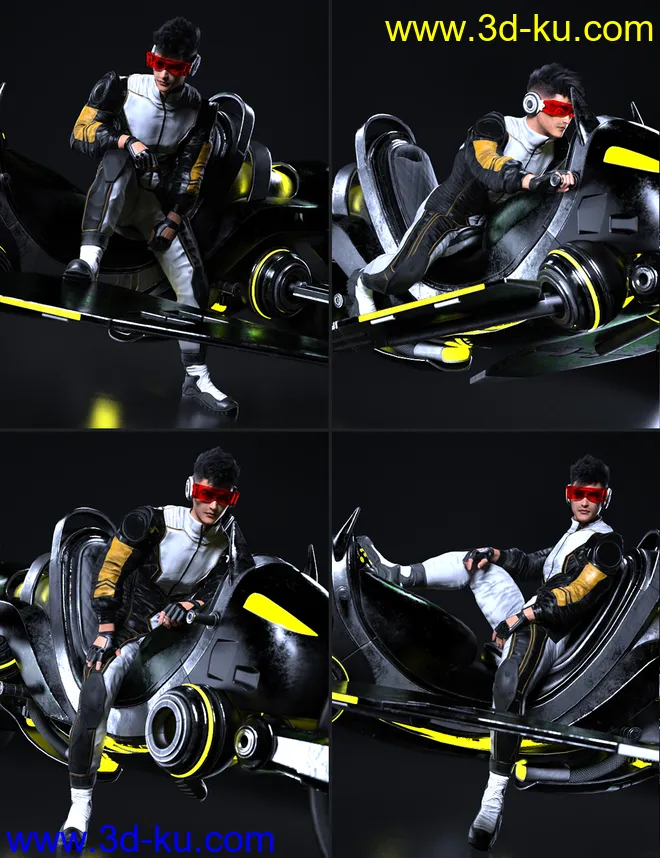 KAT-O Bike and Poses for Genesis 8模型的图片7
