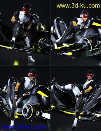 3D打印模型KAT-O Bike and Poses for Genesis 8的图片