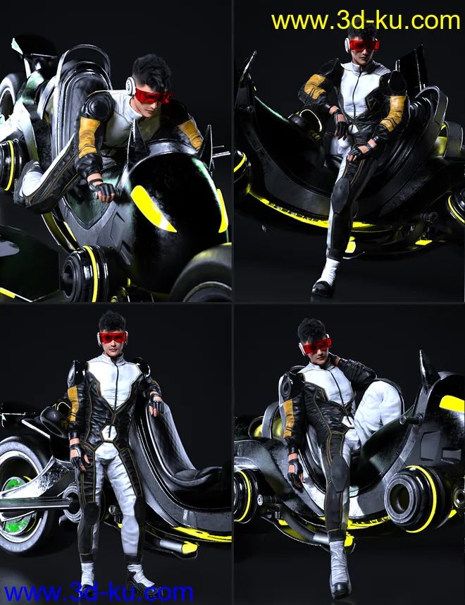 KAT-O Bike and Poses for Genesis 8模型的图片8