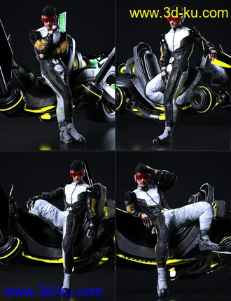 3D打印模型KAT-O Bike and Poses for Genesis 8的图片