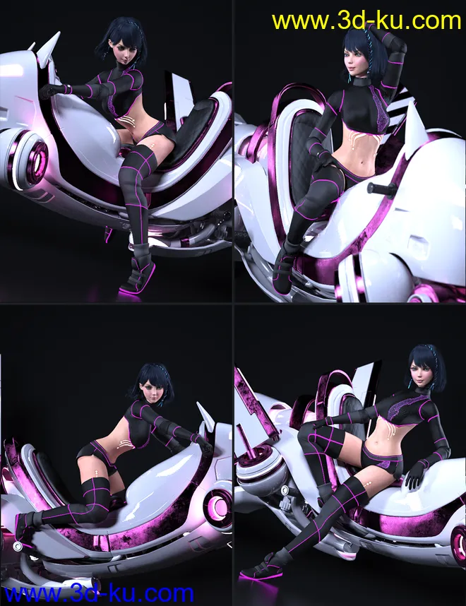 KAT-O Bike and Poses for Genesis 8模型的图片11