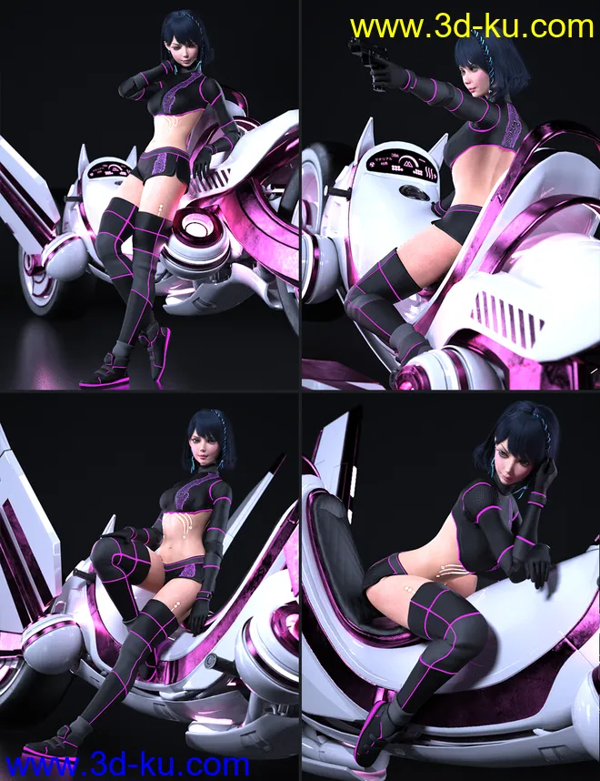 KAT-O Bike and Poses for Genesis 8模型的图片12
