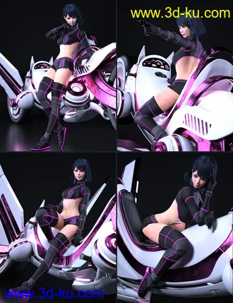 3D打印模型KAT-O Bike and Poses for Genesis 8的图片
