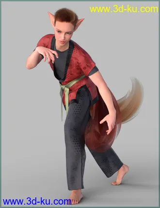3D打印模型Kitsune Pose Bundle for Genesis 8.1的图片