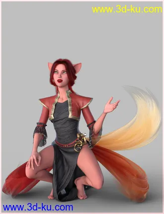 3D打印模型Kitsune Pose Bundle for Genesis 8.1的图片