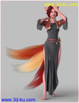 3D打印模型Kitsune Pose Bundle for Genesis 8.1的图片