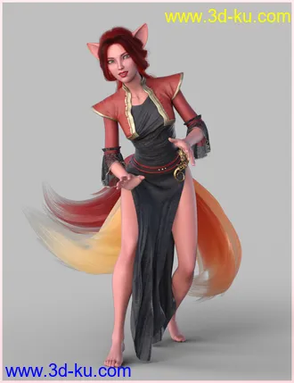 3D打印模型Kitsune Pose Bundle for Genesis 8.1的图片
