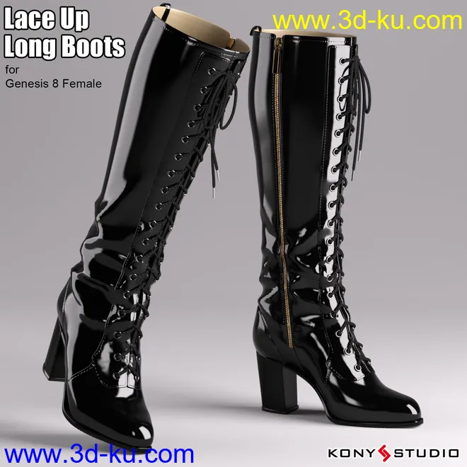 Lace Up Long Boots For G8F模型的图片1