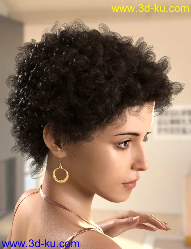Leon Hair for Genesis 8 Female(s)模型的图片3