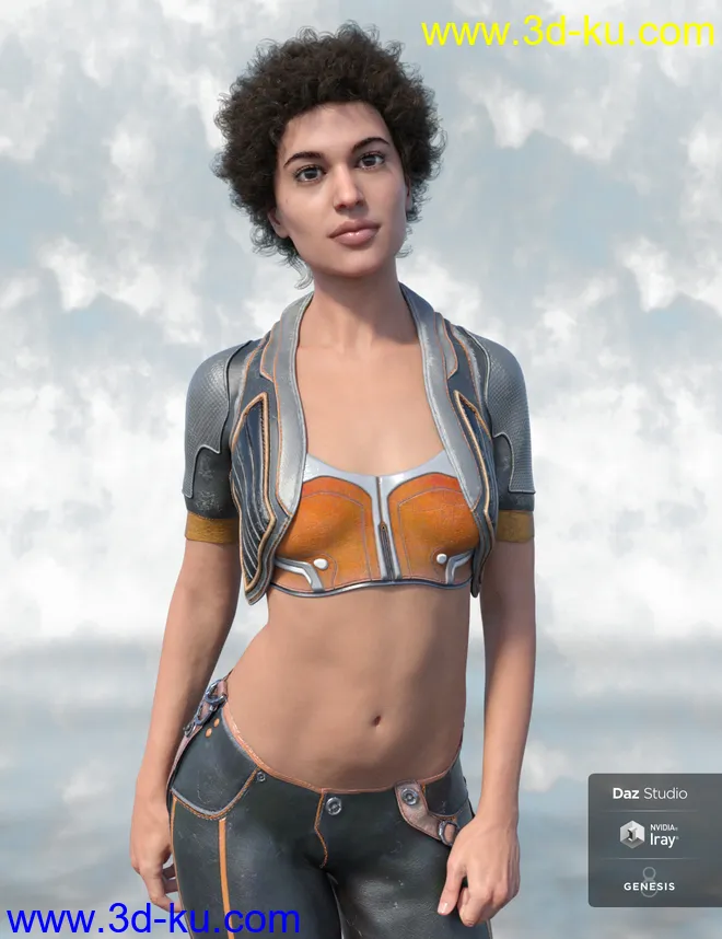 Leon Hair for Genesis 8 Female(s)模型的图片5