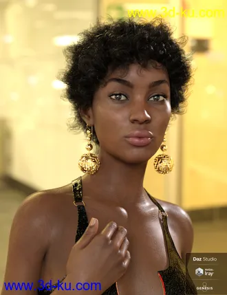 3D打印模型Leon Hair for Genesis 8 Female(s)的图片