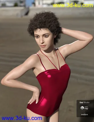 3D打印模型Leon Hair for Genesis 8 Female(s)的图片