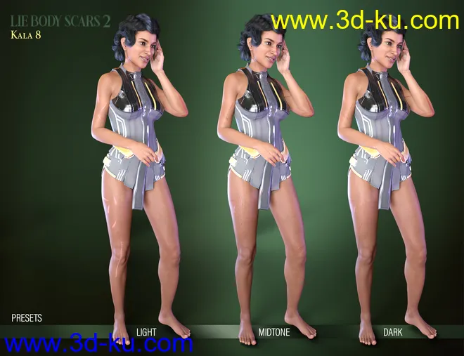 LIE Body Scars 2 for Genesis 3 and 8 Females模型的图片2