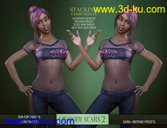 3D打印模型LIE Body Scars 2 for Genesis 3 and 8 Females的图片