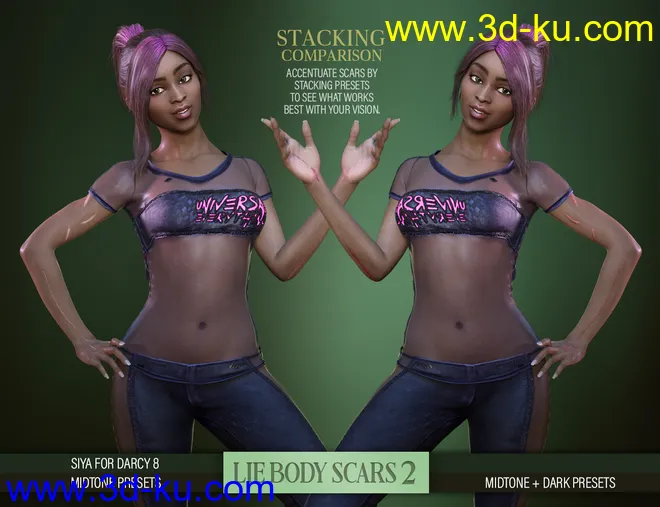 LIE Body Scars 2 for Genesis 3 and 8 Females模型的图片9