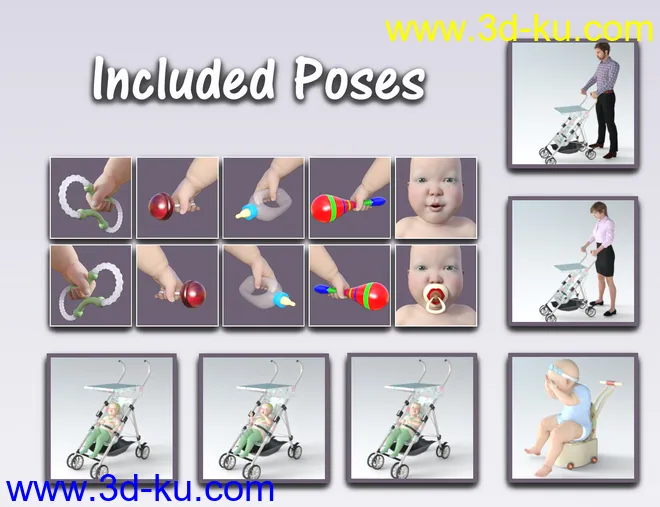 Little Angels Props and Poses for Genesis 8模型的图片4