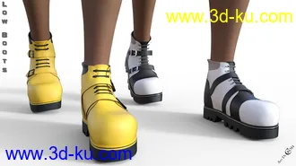 3D打印模型Low Boots for Genesis 8 Female(s)的图片