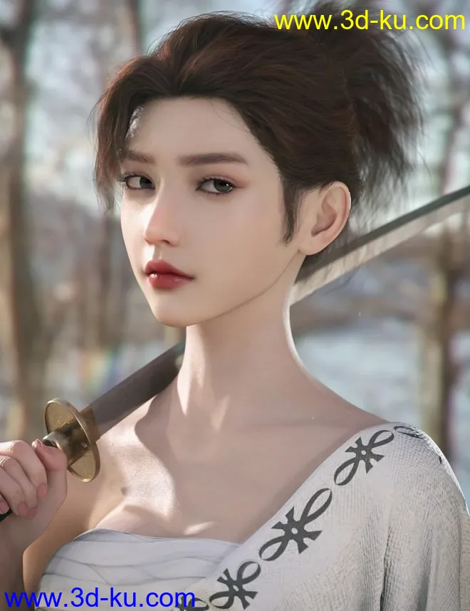 Lycoris and Lycoris Hair for Genesis 8.1 Female模型的图片5