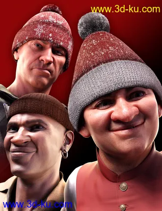 3D打印模型M3D Christmas Knitted Hat for Genesis 8 and 8.1 MAles的图片