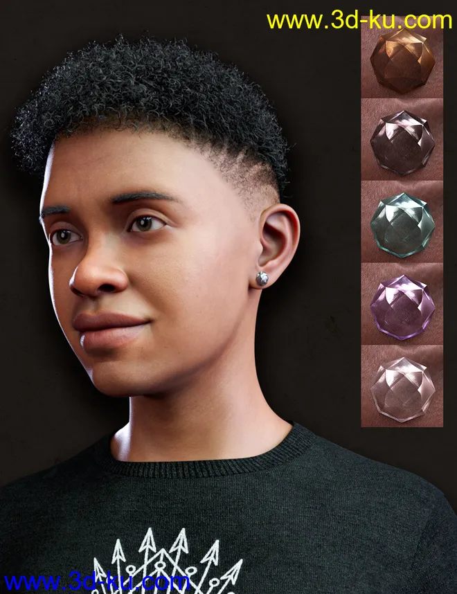 M3D Curly Hair for Kola 8.1模型的图片3